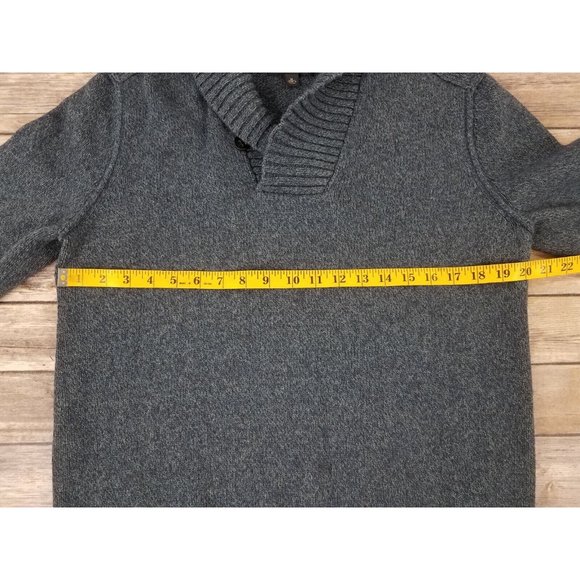 Banana Republic Sweater Mens Size Medium Blue Cowl Neck Lambs Wool Blend Casual - Picture 6 of 12